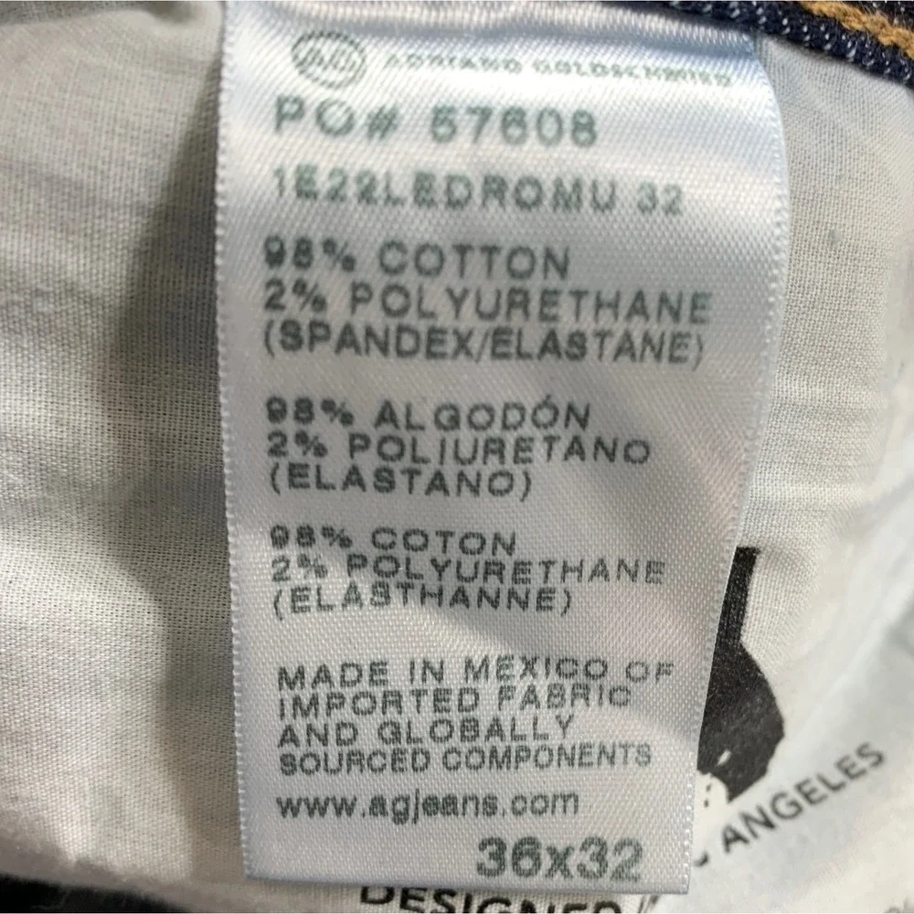 AG Adriano Goldschmied Kace Classic Straight Jeans Mens 36x32 Japanese Fabric